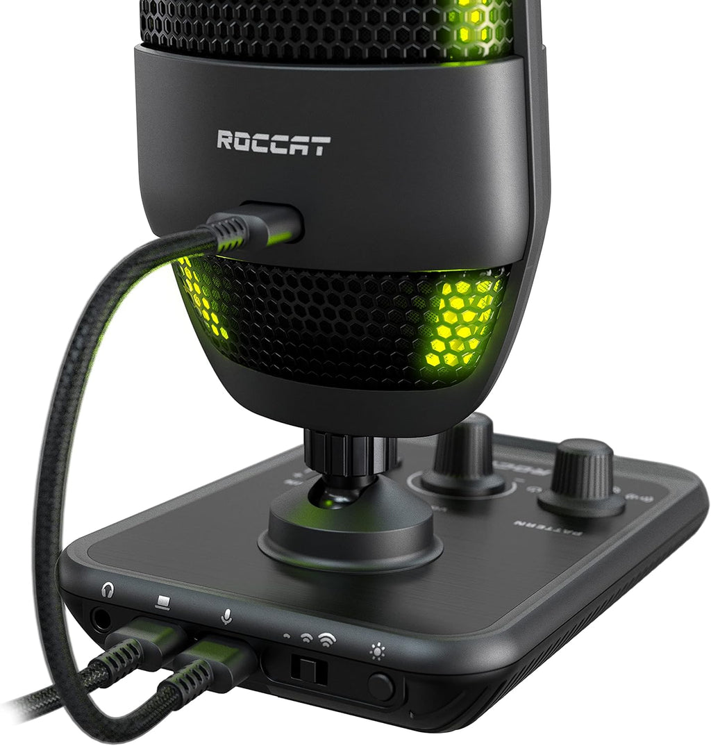 Black USB Microphone with RGB AIMO Lighting A807511