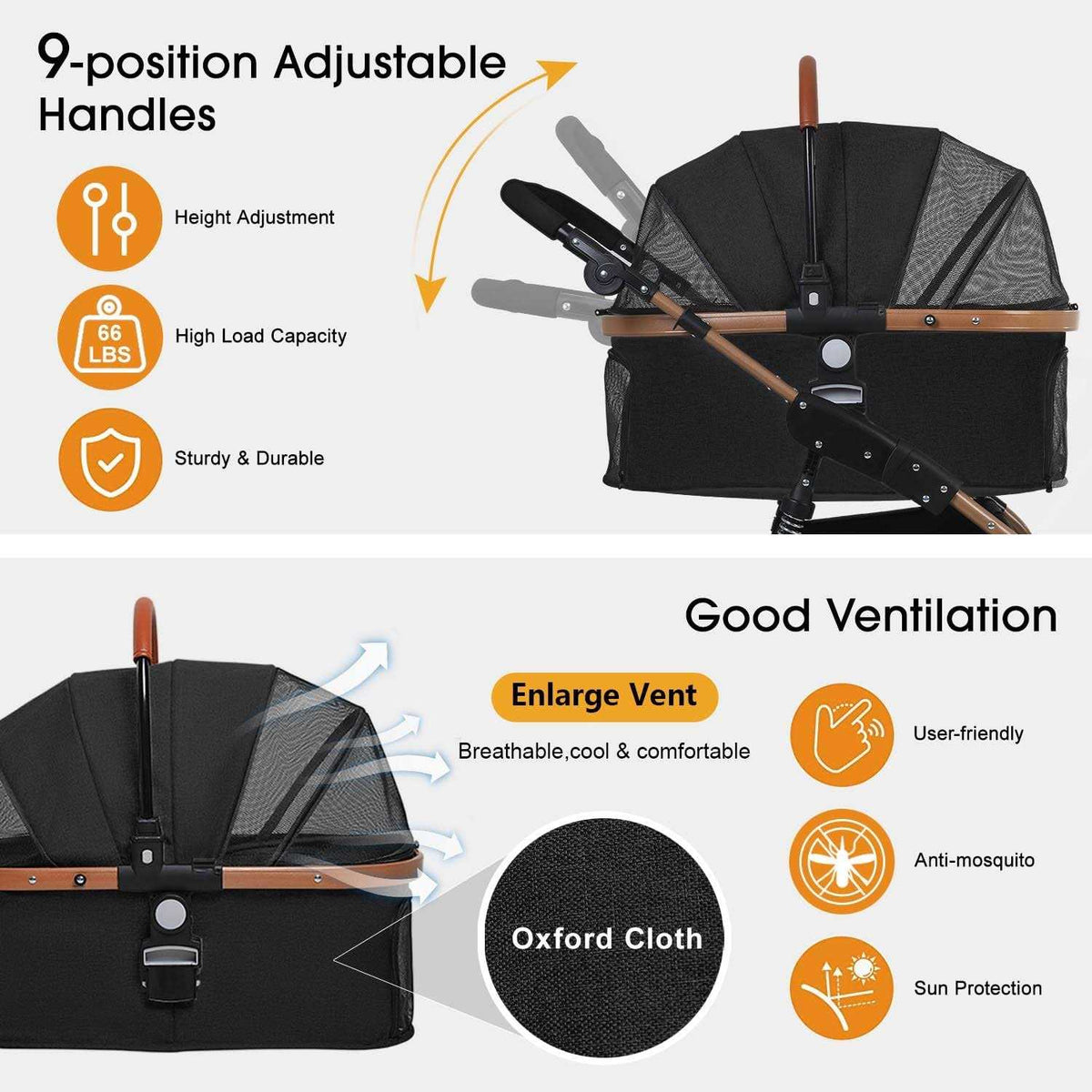 4 Wheels Folding Lightweight Pet Stroller Q819926