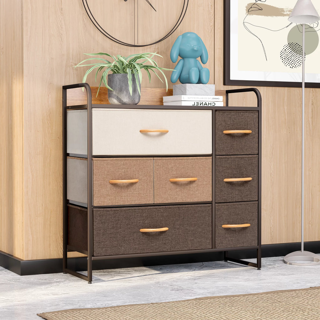 7 Drawer Brown Dresser O18539