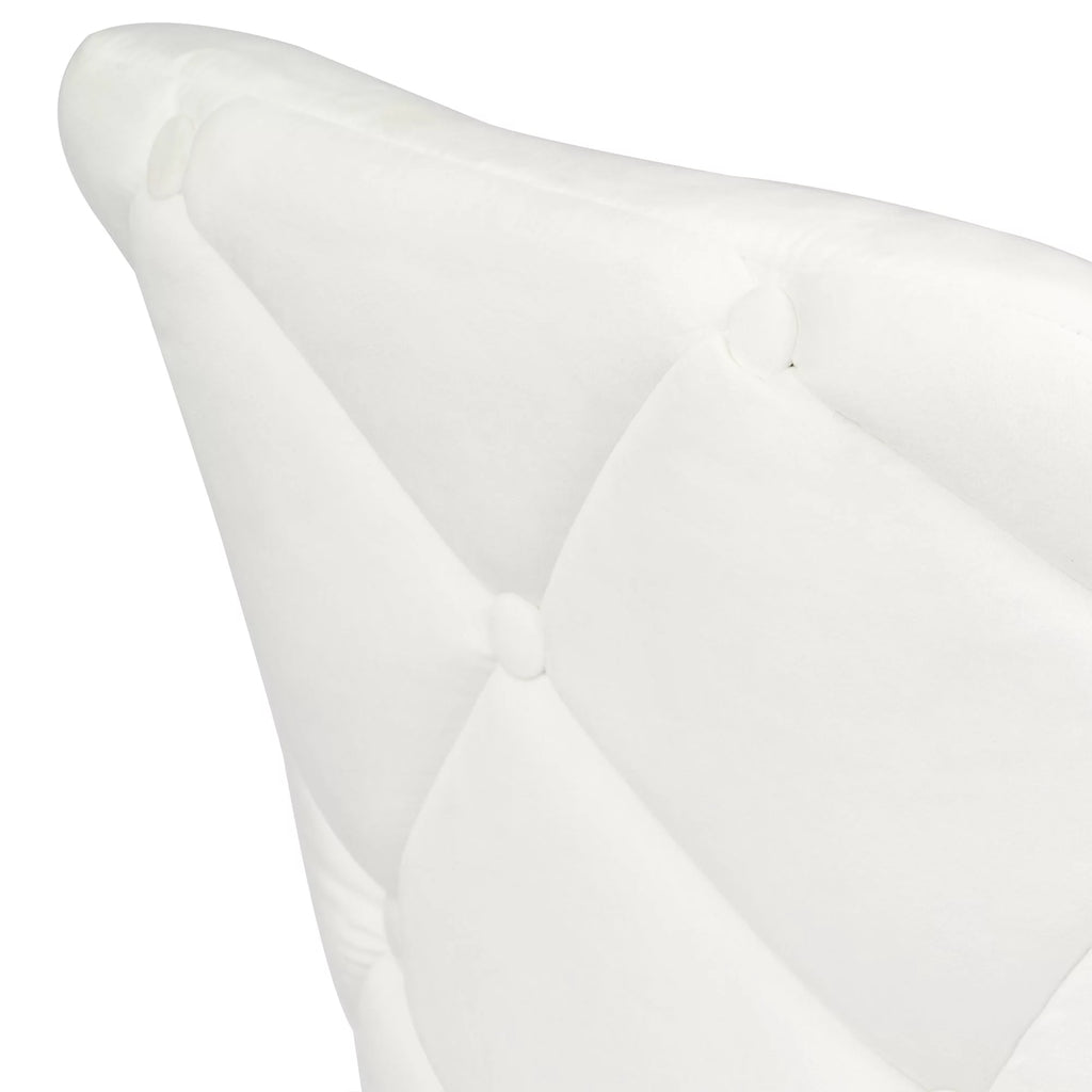 White Velvet Tufted Swivel Vanity Chair K70631