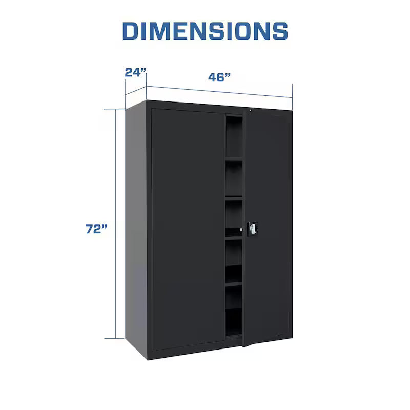 Steel Freestanding Garage Cabinet in Black Q99963
