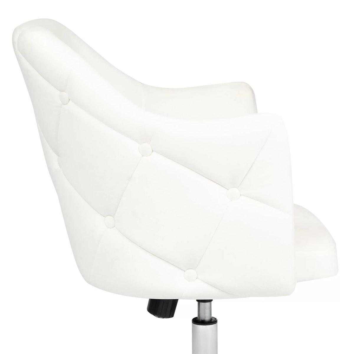 White Velvet Tufted Swivel Vanity Chair K70631