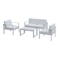 White 4-piece Aluminum Frame Outdoor Sofa Set L6447