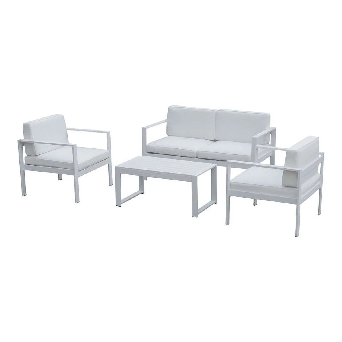 White 4-piece Aluminum Frame Outdoor Sofa Set L6447