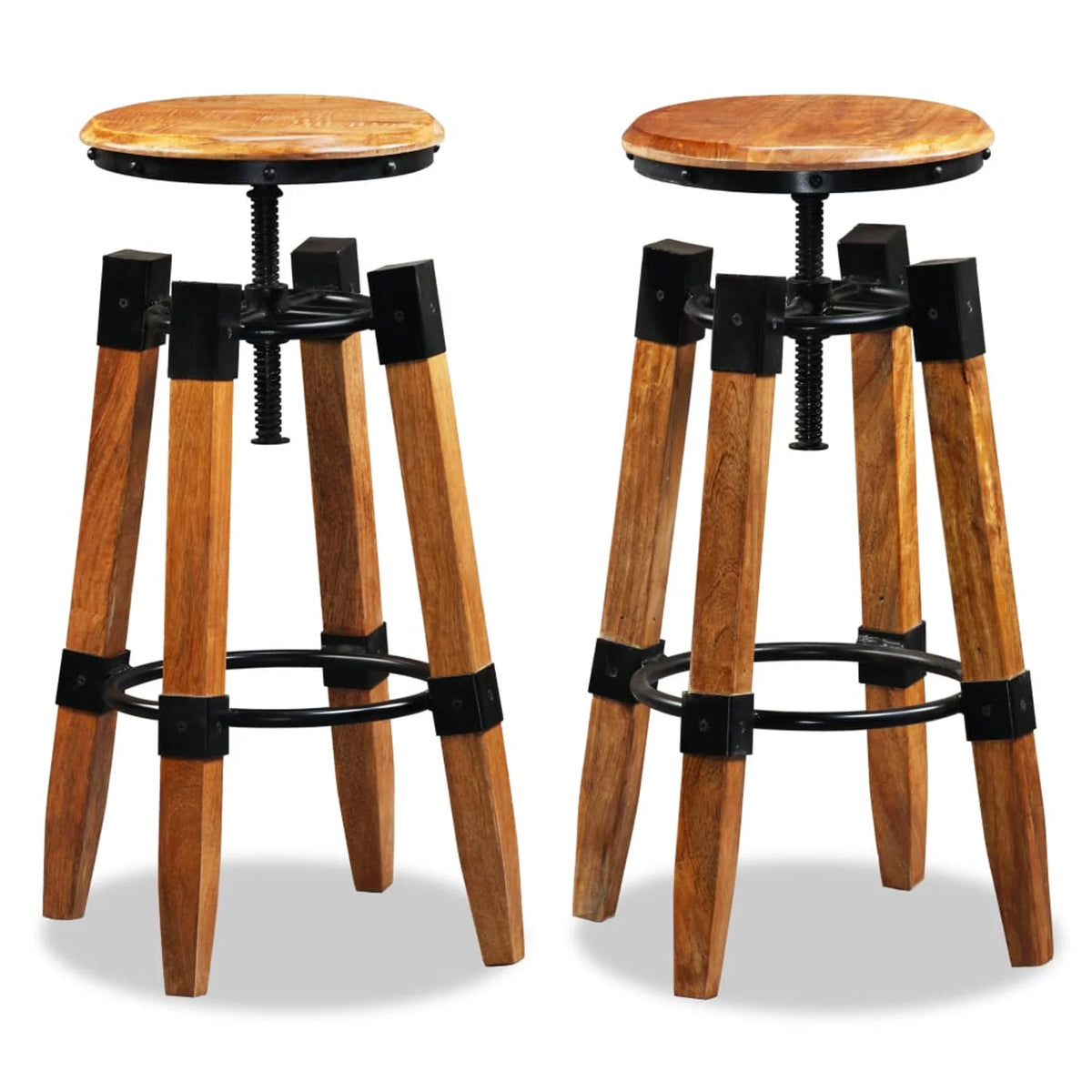 Solid Mango Wood Bar Stools 2 pcs J141