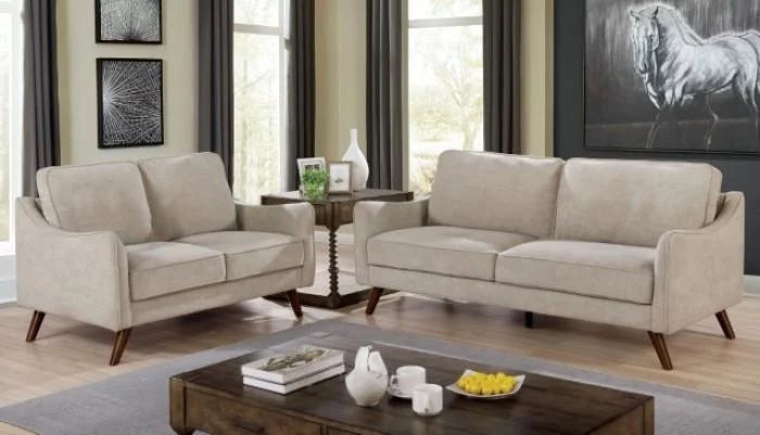 Light Gray Chenille Sofa and Loveseat Y28450