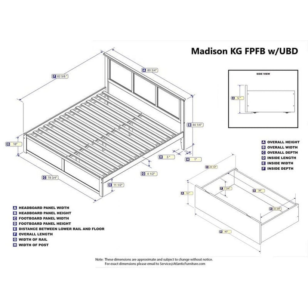 King Walnut Hardwood Storage Platform Bed H48953