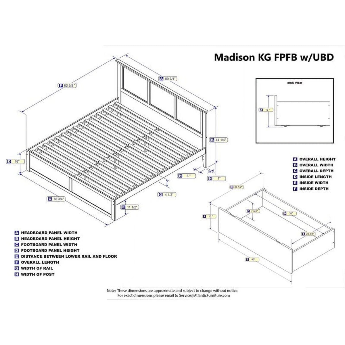 King Walnut Hardwood Storage Platform Bed H48953
