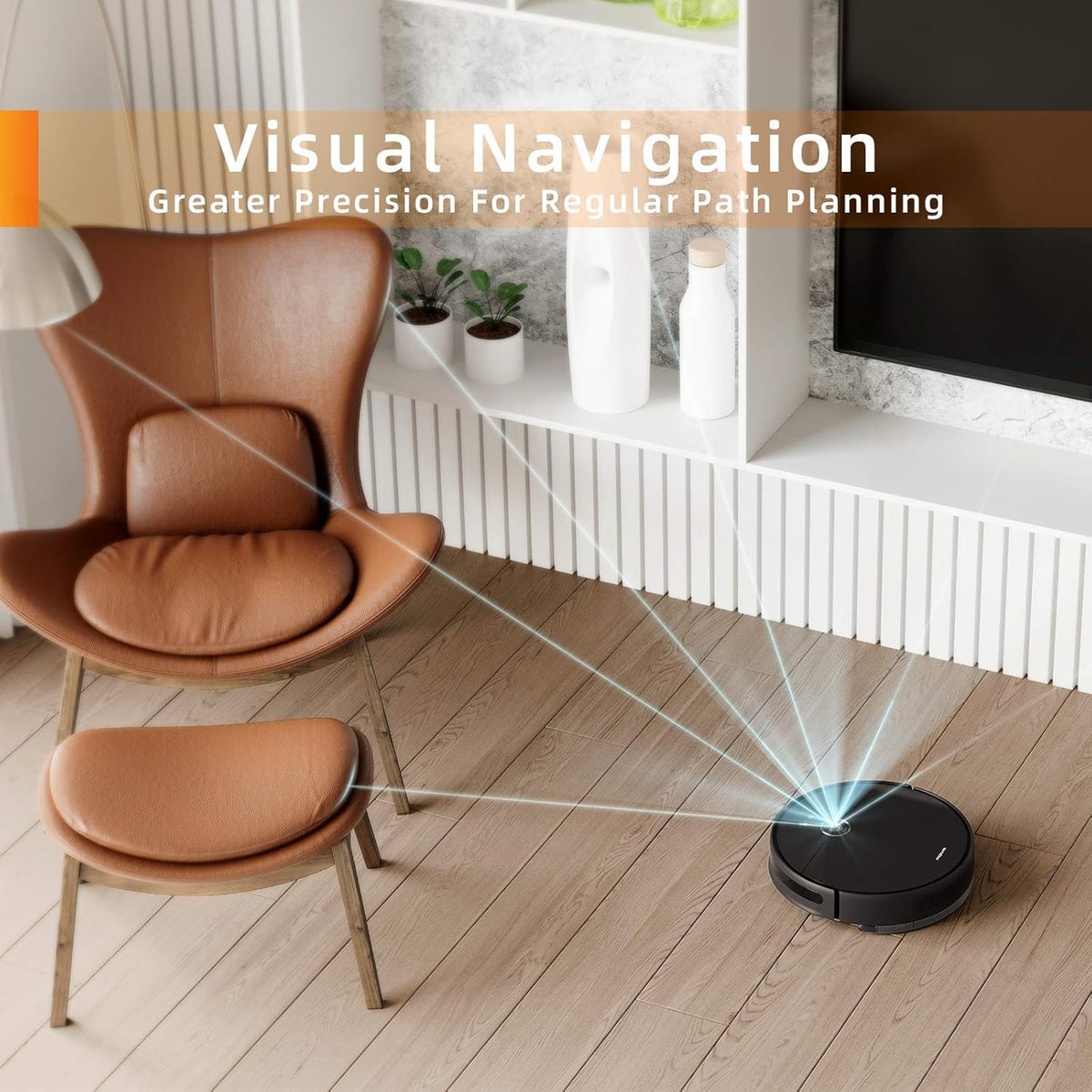 Robot Vacuum and Mop with 3000Pa Suction and 5200mAh Battery O4785