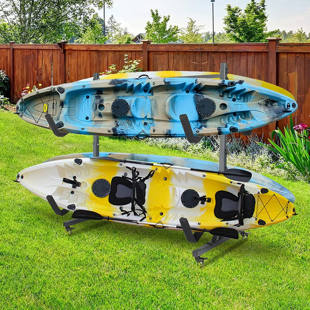 Freestanding Kayak Storage Rack with Lockable Wheels Wide Adjustable Z70248