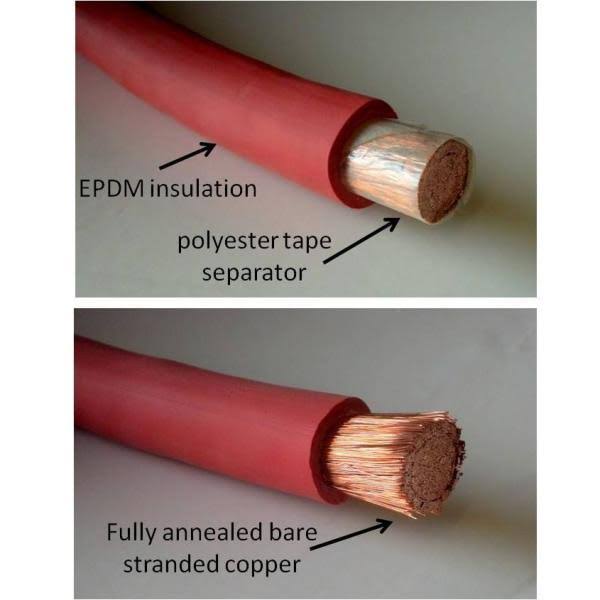 2/0 Gauge Red Black Pure Copper Inverter Cables 5 ft K116980