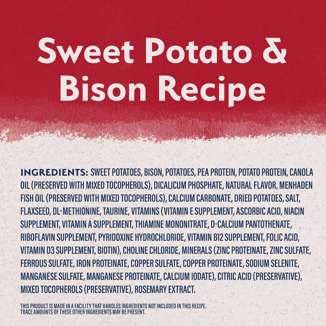 Limited Ingredient Sweet Potato Bison Dry Dog Food T850055