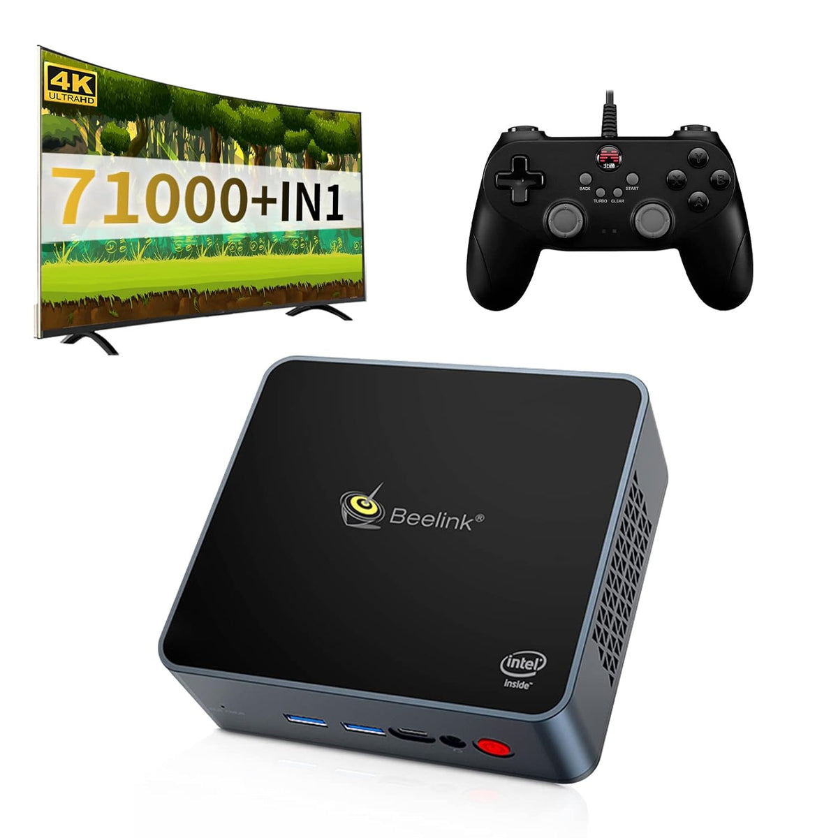 Game Console with 4K Dual Output, 2 Gamepads A728