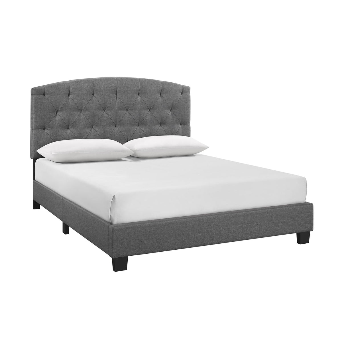 Queen Size Light Gray Upholstered Bed K419886