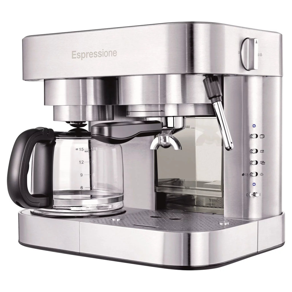 Stainless Steel Combination Espresso Machine & 10 Cup Drip Coffee Maker I79325
