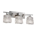 3 Light Bath Bar with Oval Lace Venetian Glass Polished Chrome M383