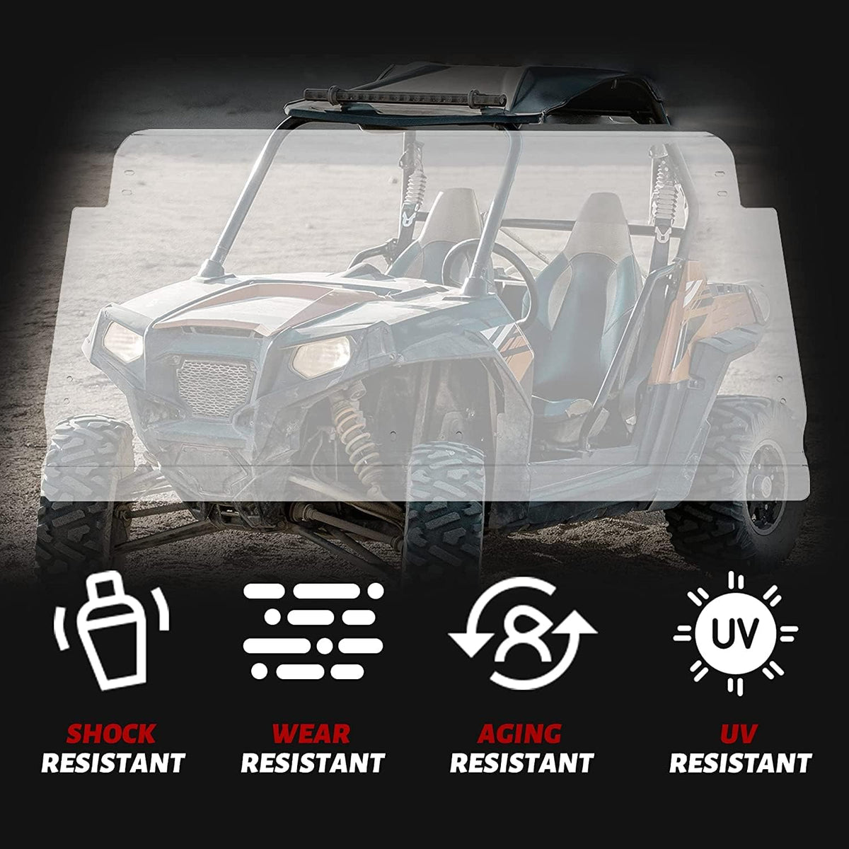 Full 3-in-1 Fold Windshield with Gas Spring W6328