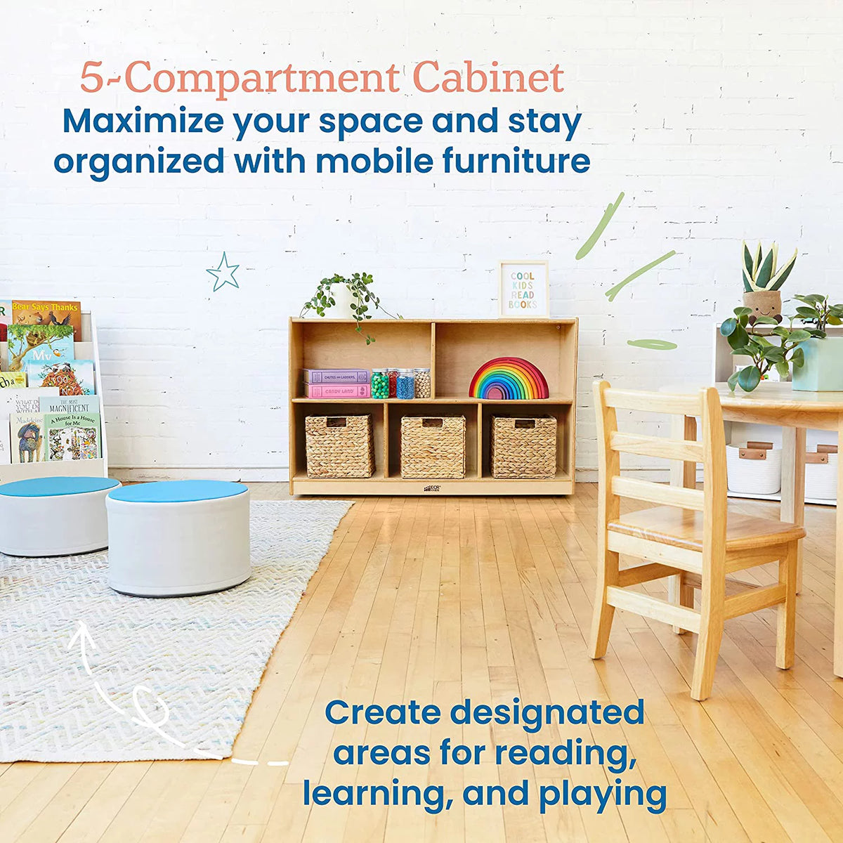 5-Compartment Mobile Storage Cabinet X919
