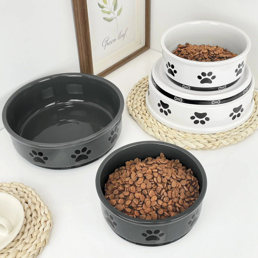 White 35oz Ceramic Pet Bowl Q652945