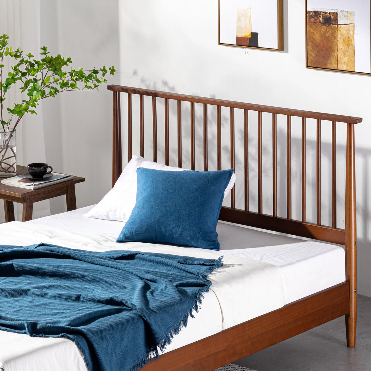 Queen Wood Platform Bed Frame I761