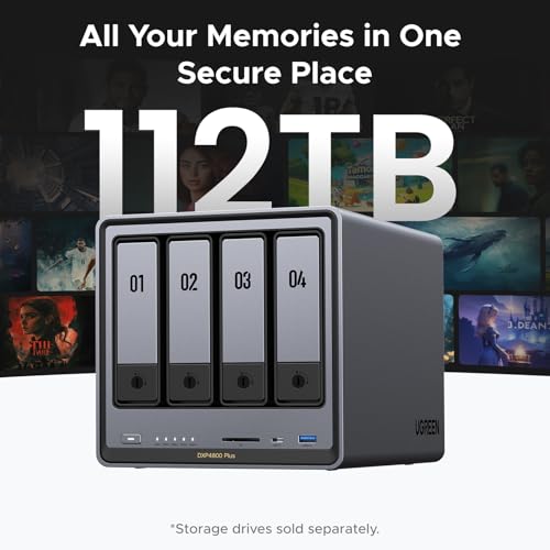 4-Bay Desktop NAS with Intel Pentium Gold 8505 CPU, 8GB DDR5 RAM, 128G SSD, 10GbE, 2.5GbE, M.2 NVMe Slots, 4K HDMI K781