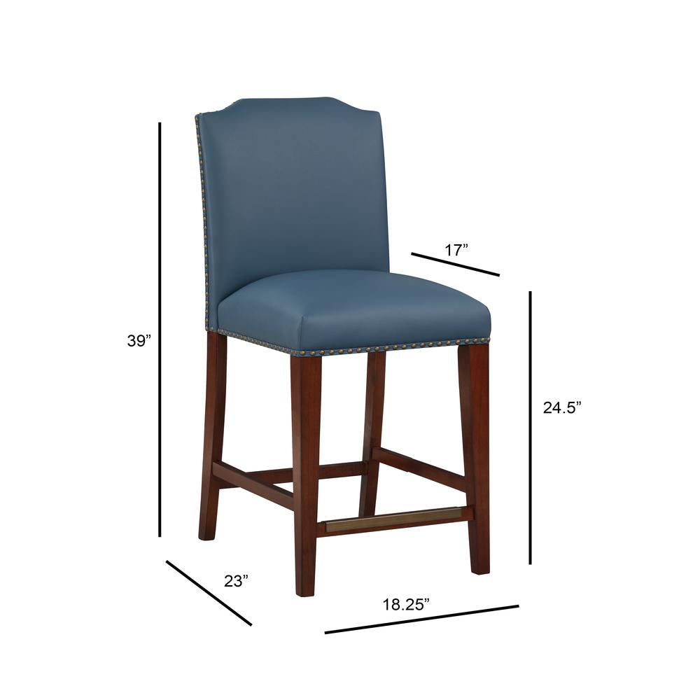 Blue Faux Leather Counter Stool F780074