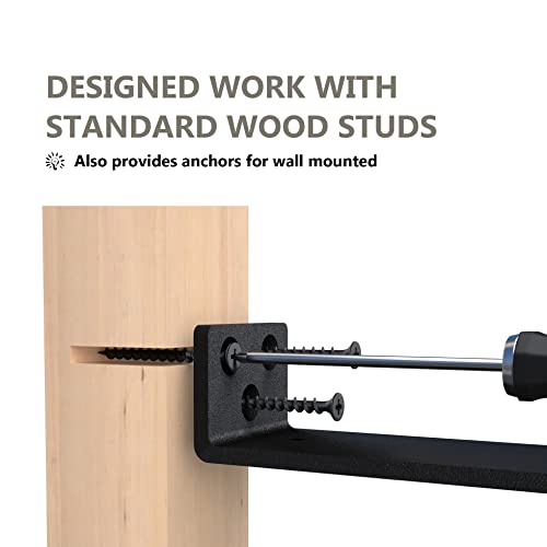 Black Powder Coated Steel Floating Shelf Brackets 4-Pack H9322
