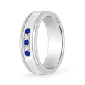 Natural Blue Sapphire & Diamond Classic Ring in 14K White Gold, Size 12.5 G6922