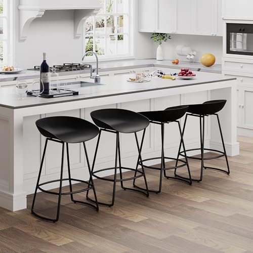 White 30" Bar Height Swivel Barstools Set of 4 H16929