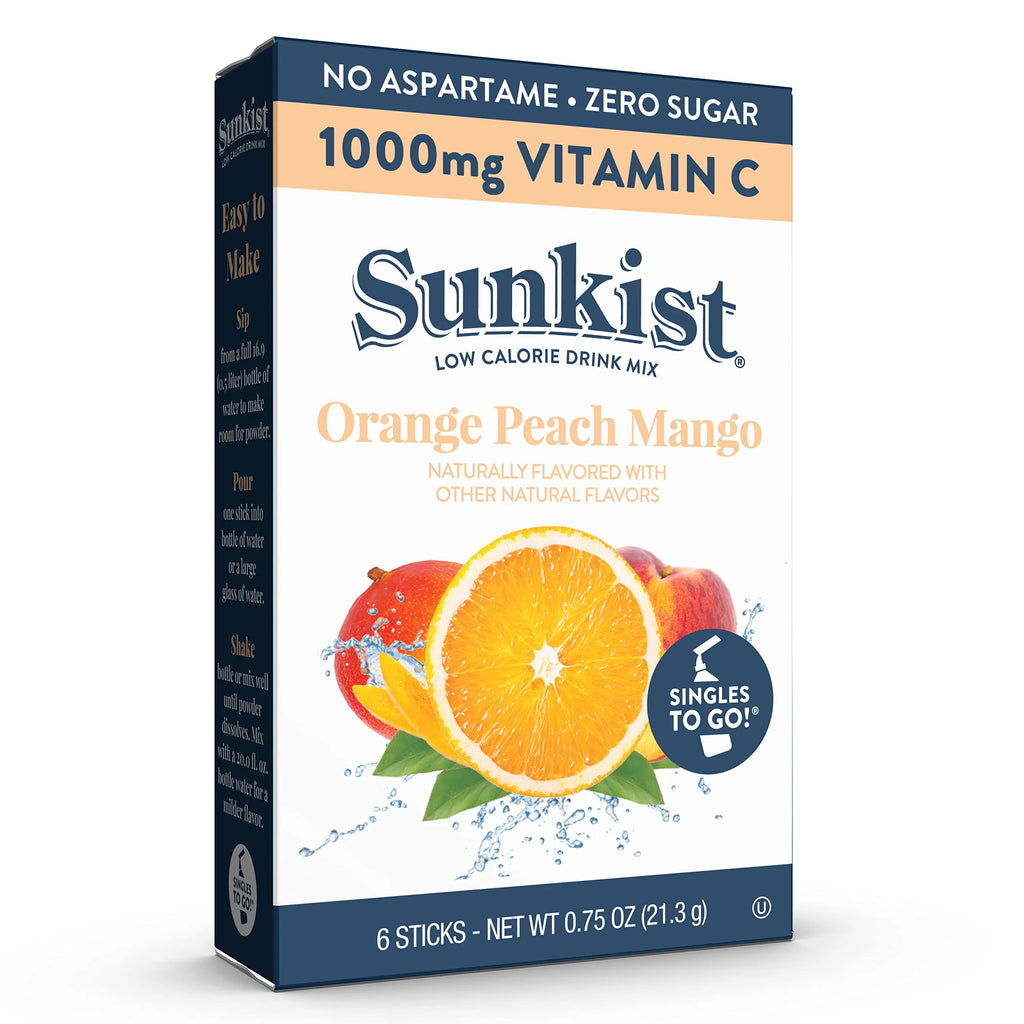 Orange Peach Mango Powdered Drink Packets, 6-Count Per Box B68128