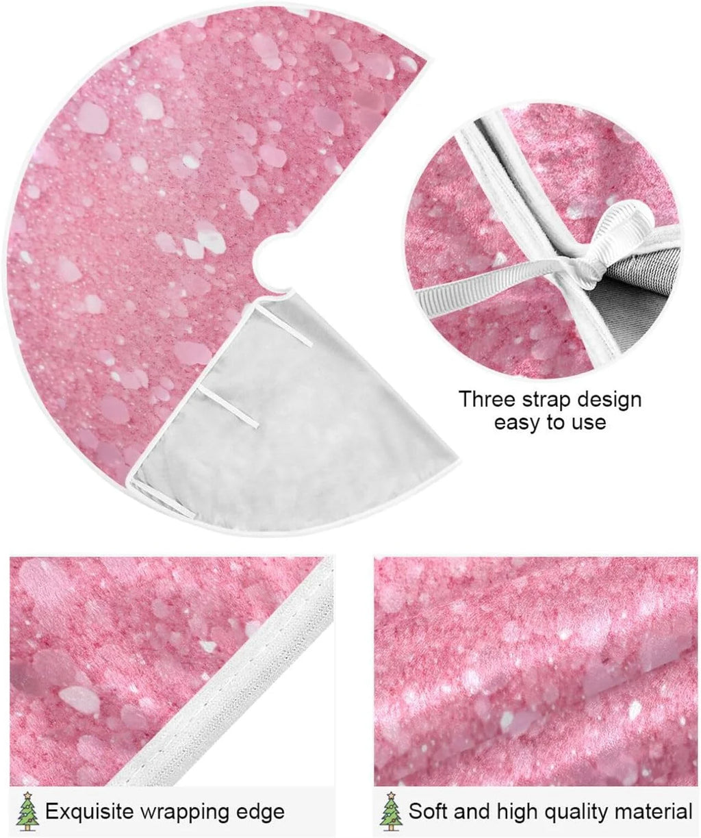 Glitter Blush Pink 47.2" Suede Christmas Tree Skirt J779458