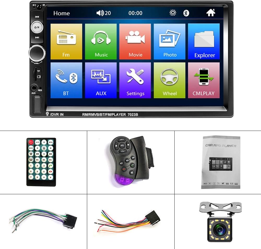 7” Touch Screen Double Din Car Stereo Radio with Bluetooth P6952
