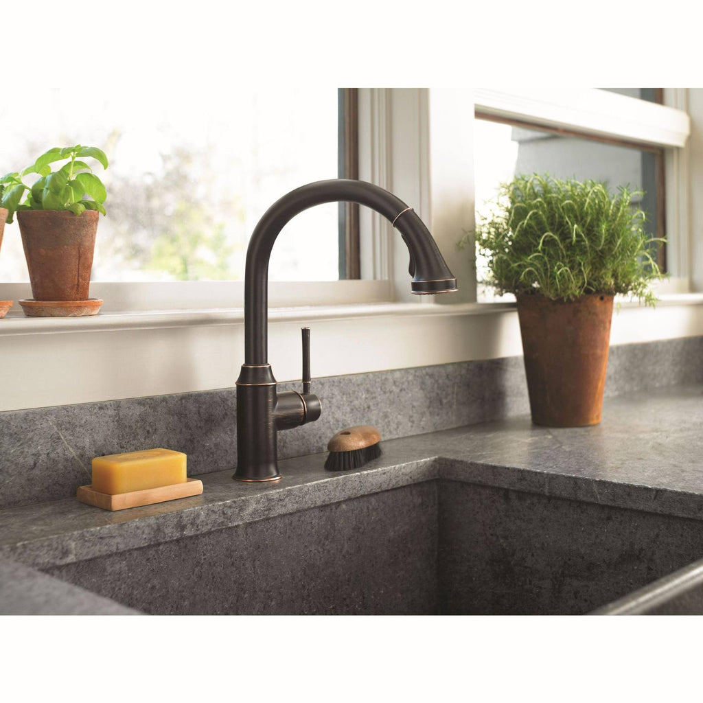 Rubbed Bronze HighArc Pull-Down Kitchen Faucet N63861