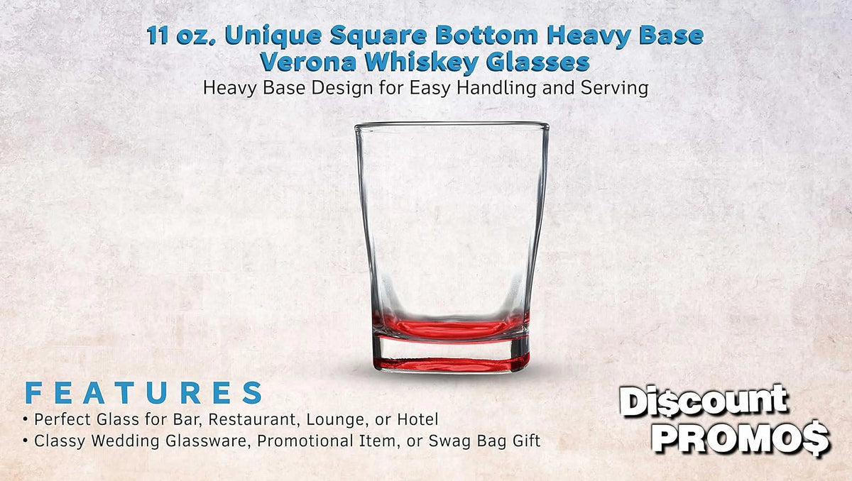 10 Whiskey Glasses Set, 11 Oz, Red Z2409