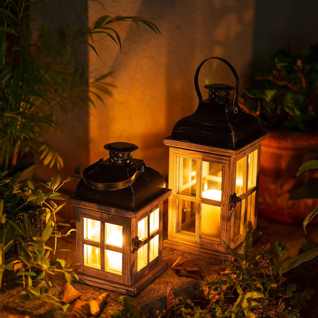 Rustic Wooden Candle Lantern J287008