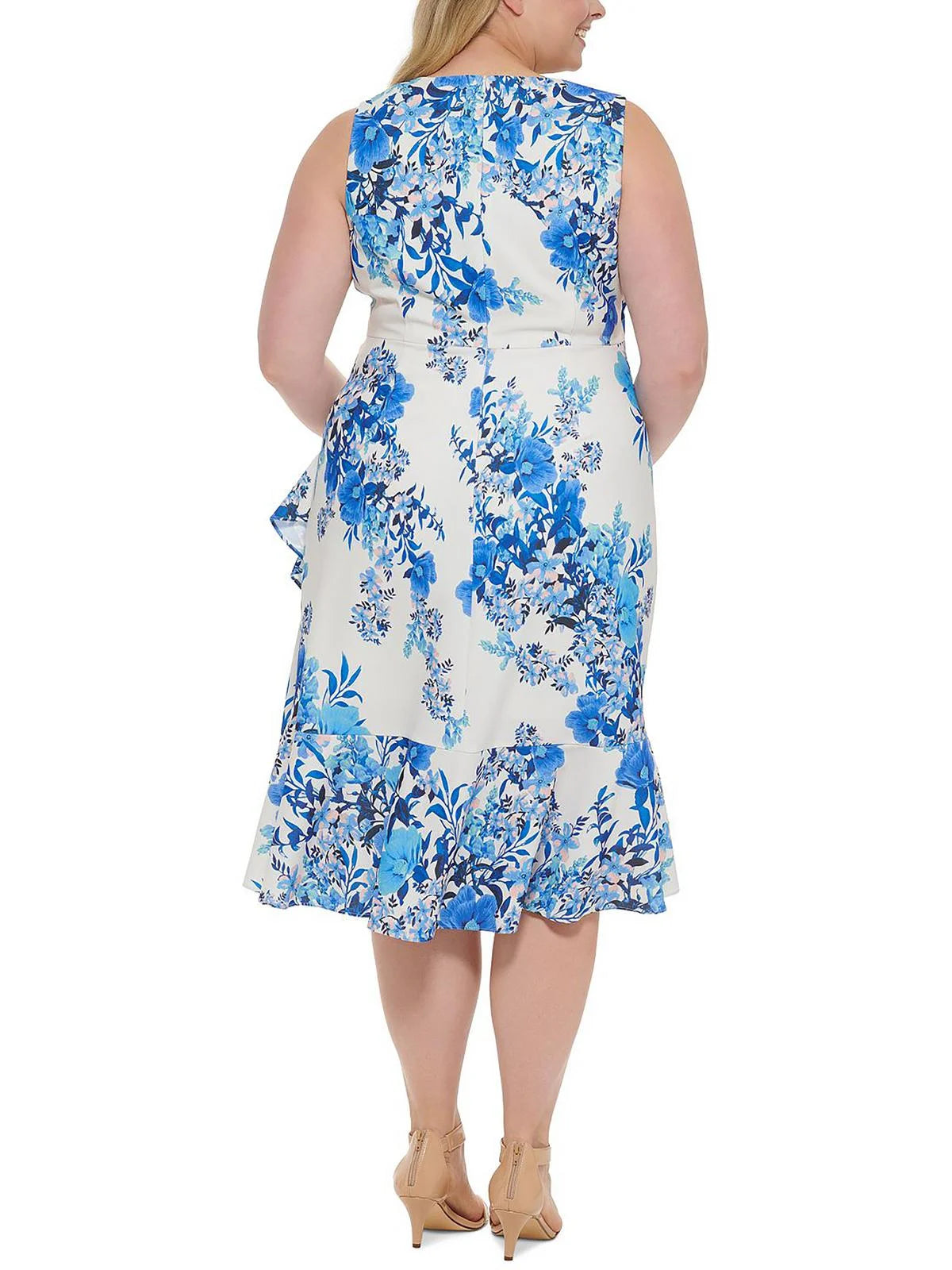 Plus Knit Floral Midi Dress O82005