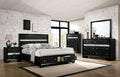 Black Queen Size 4pc Bedroom Set Solid Wood A60343