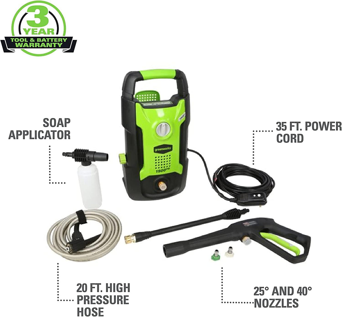 1600 PSI 1.2 GPM Pressure Washer V482