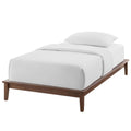 Brown Natural Wood Twin Size Platform Bed Frame U84801