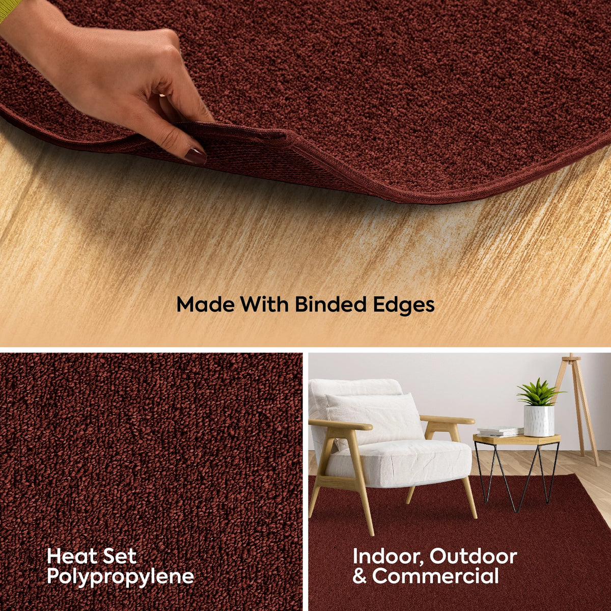 Solid Color Rug, 5' x 7' Oval J985