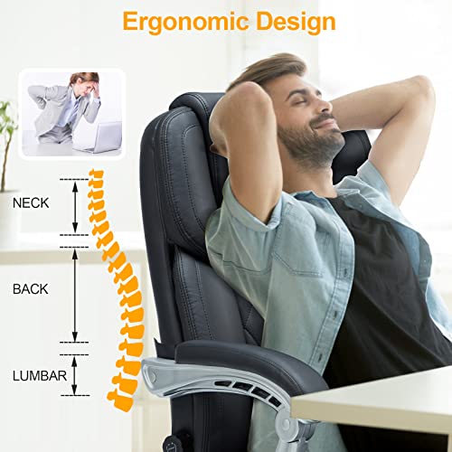 White Ergonomic Office Chair with Massage and Heat P246755