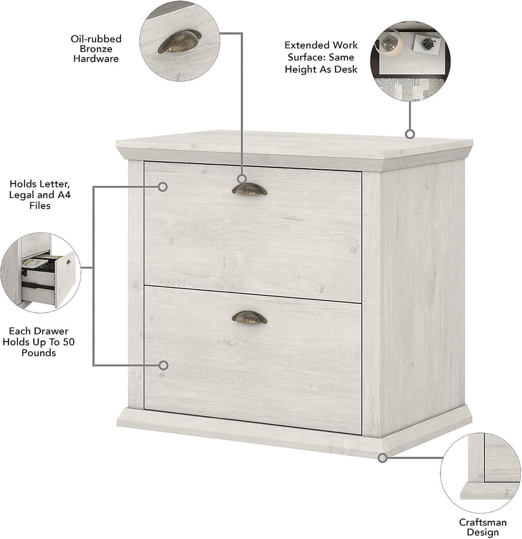 White Oak 2 Drawer Lateral File Cabinet B203