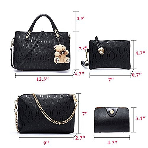4 Pcs Top Handle Satchel Hobo Handbag Set Z5385