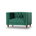 Dark Green Tufted Velvet Armchair Q9105