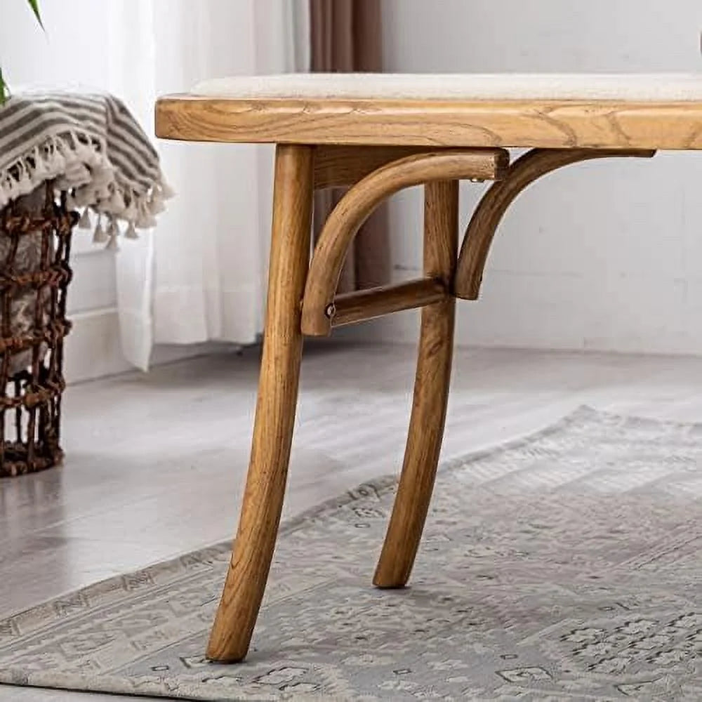 Black Wood Dining Bench with Rattan Seat X602