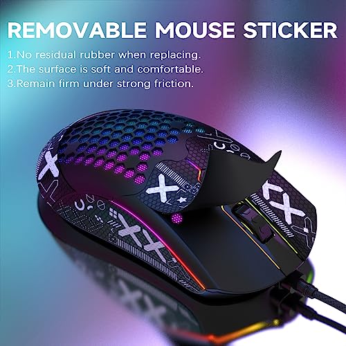 Green 65G Honeycomb Shell Wired Gaming Mouse F93905