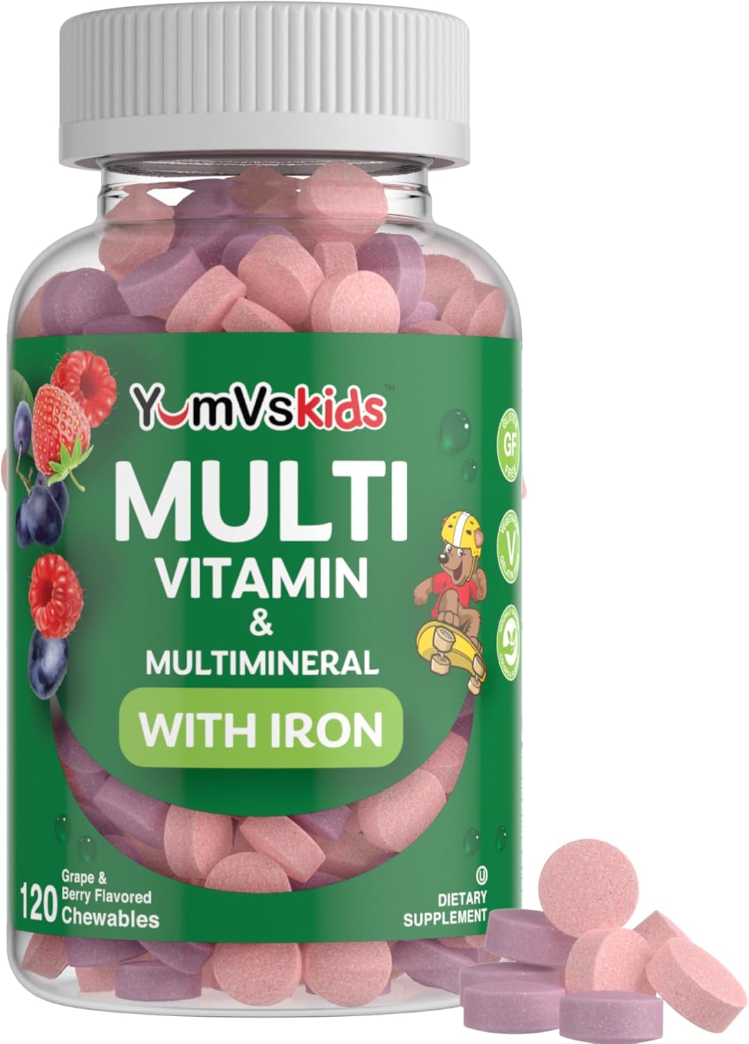 Kids Chewable Multivitamin with Iron, 120 Tablets E59948