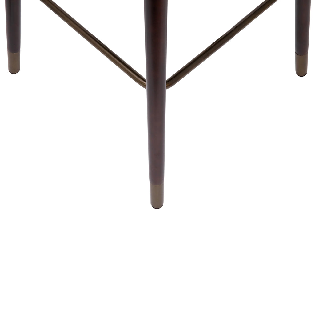 Brown Faux Leather Wood Frame Bar Height Stool S2152