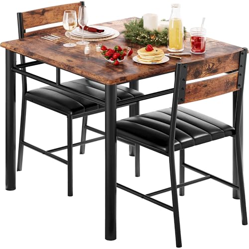 Rustic Brown Dining Table Set for 2 A95564