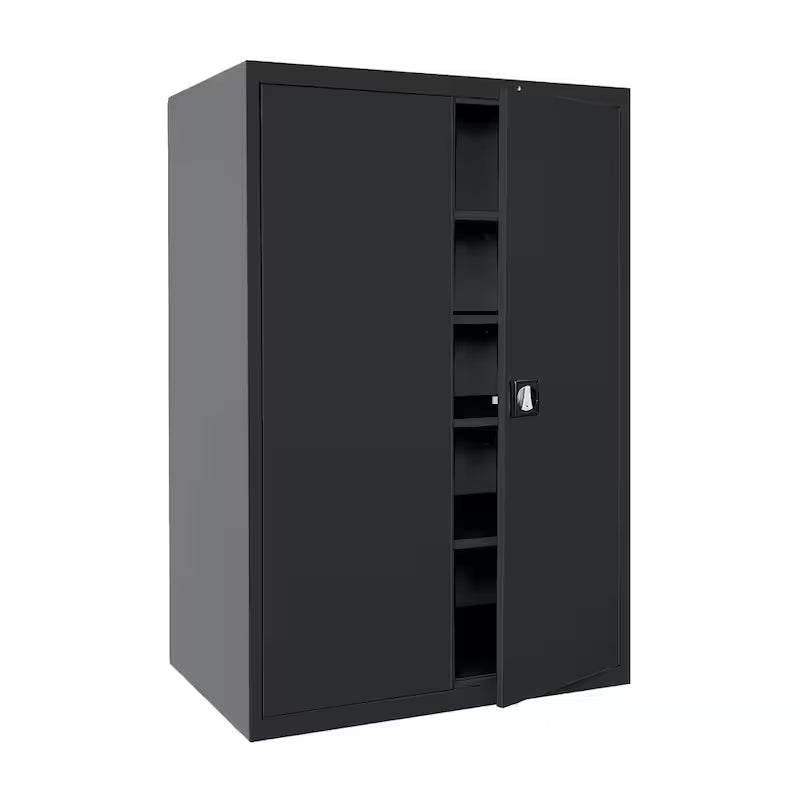 Steel Freestanding Garage Cabinet in Black Q99963